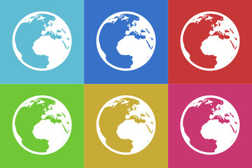earth vector icons set