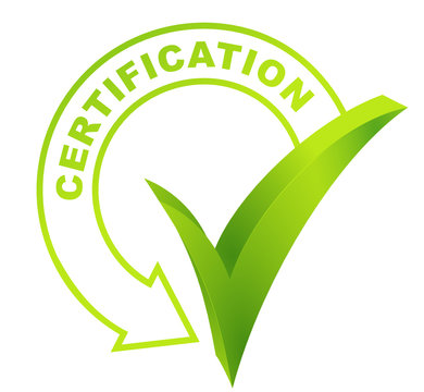 certification sur symbole validé vert