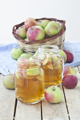 Apple juice with apples