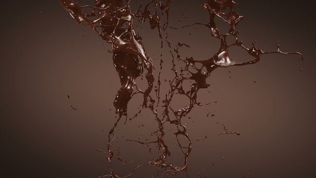 Splash of Hot Chocolate. Slow motion.