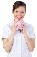 Savings, Piggy Bank, Women.