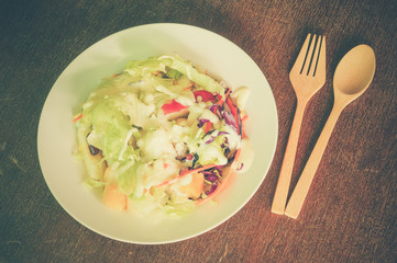 salad with filter effect retro vintage style