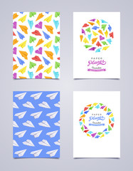 Obraz premium Vector decorative leaflet design made of paper planes