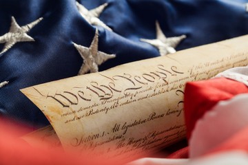 Fototapeta premium American Flag, US Constitution, Patriotism.