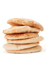 Pita Bread Stack – A stack of pita bread on a white background.