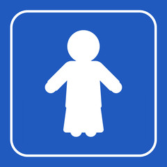 blue information sign - woman