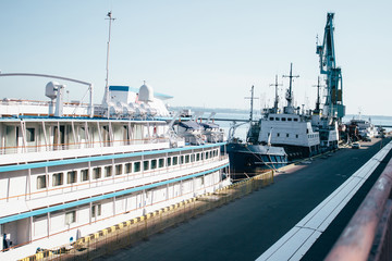 Naklejka premium Passenger ship is in port. Odessa .