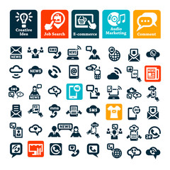 communication web icons set