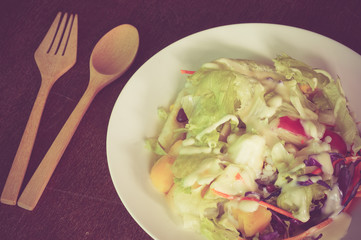 salad with filter effect retro vintage style