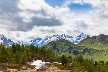 Fototapeta na wymiar Panorama view of the Alps in Ticino