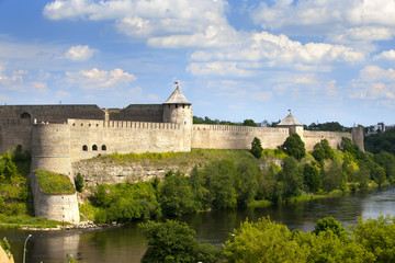 Fototapeta premium Ivangorod fortress at the border of Russia and Estonia