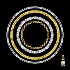 Gold Chain Jewelry. Vector Illustration