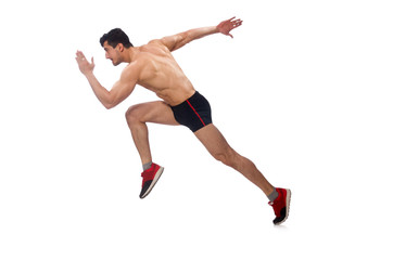 Muscular man isolated on the white background