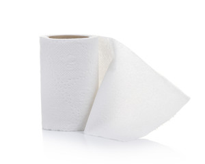 toilet paper on white background