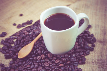 Coffee with filter effect retro vintage style