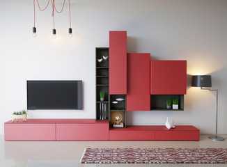Red Colors Living Room