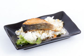 Grilled Salmon Teriyaki with rice