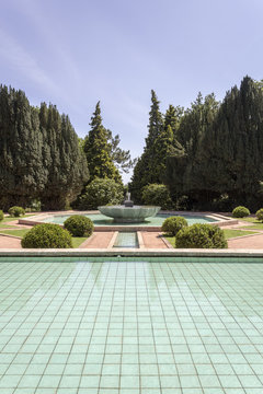 PORTO, PORTUGAL - JULY 05, 2015: Serralves gardens green park