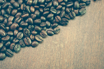Coffee Beans with filter effect retro vintage style