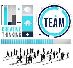 Team Corporate Teamwork Collaboration Assistance Concept