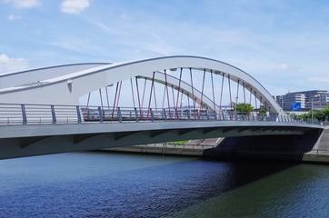 Obraz premium 隅田川と白いアーチ橋