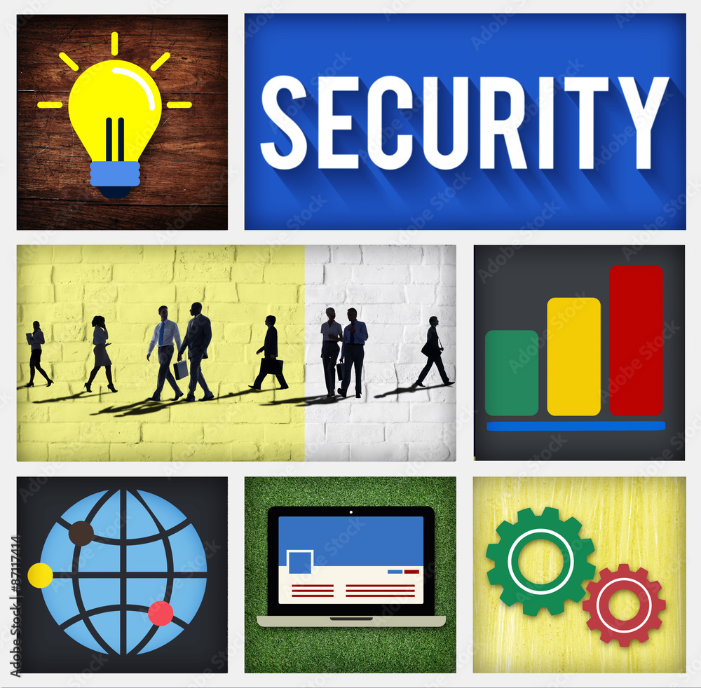 Aufkleber security system networking privacy protection concept