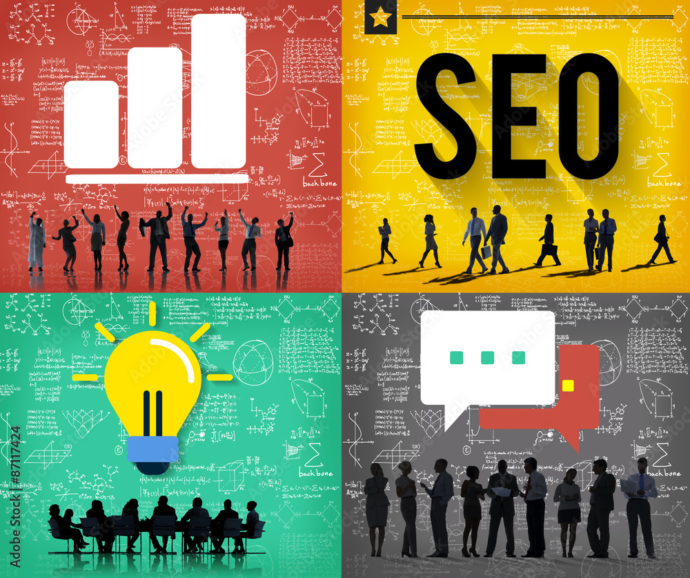 Poster seo search engine optimization searching concept