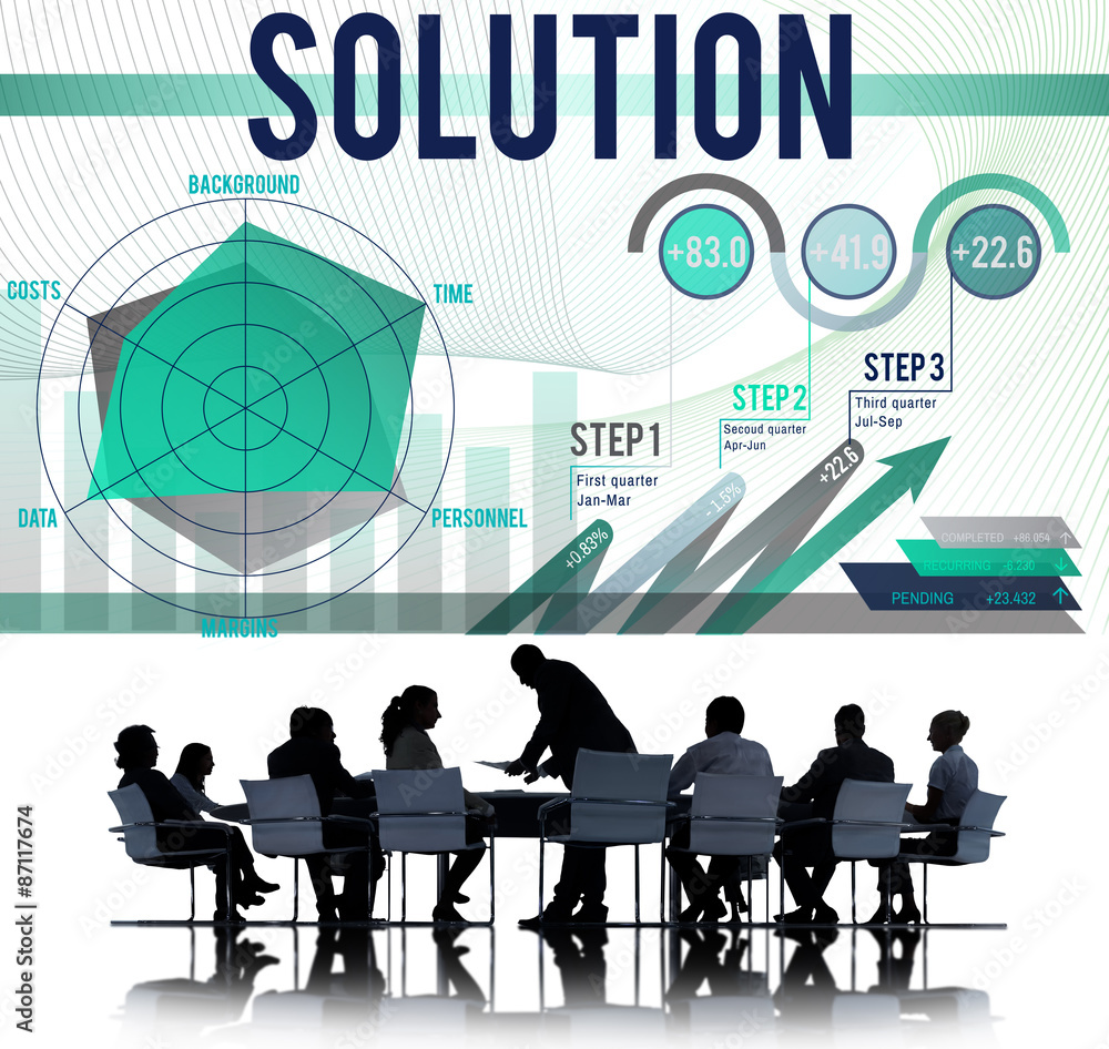 Poster solution problem solving business strategy concept