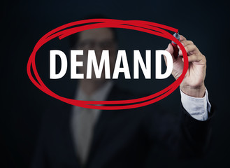 Businessman hand writing 