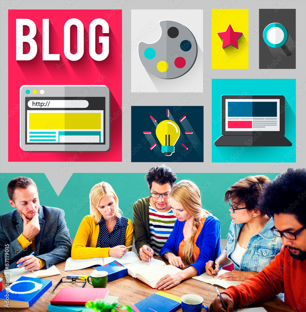 Poster blog internet social networking idea media concept