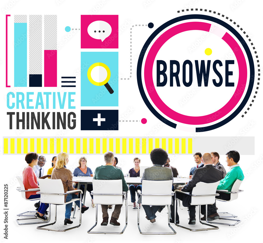 Poster browse internet network software website concept