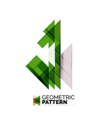 Geometric triangle mosaic pattern element isolated on white