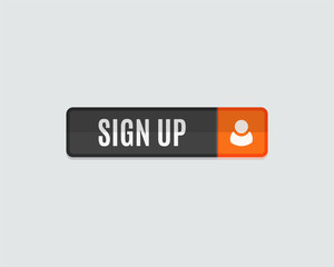 Sign up web button, rectangle flat design