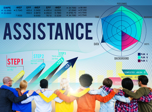 Assistance Aid Support Team Corporate Concept