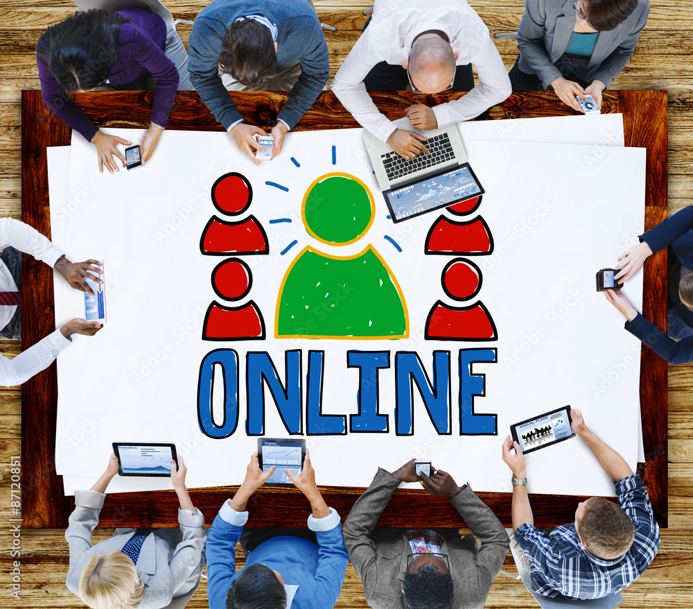 Aufkleber online connection networking internet communication concept