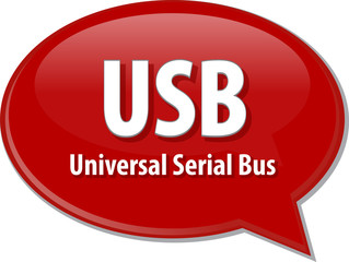 USB acronym definition speech bubble illustration