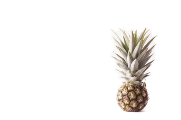 Fresh whole pineapple. Isolated on a white background.