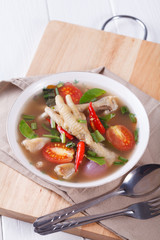 sour and spicy chicken feet soup