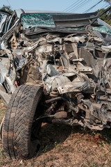 Fototapeta na wymiar Car crash background