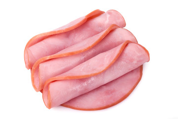 smoked ham isolated on white background