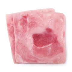 slices of cooked ham.