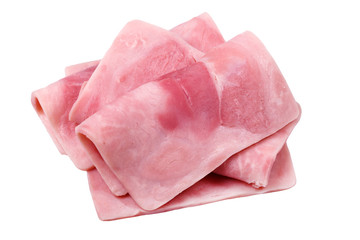 slices of cooked ham