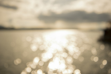 abstract background bokeh sunset in lake.