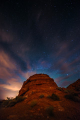 Beautiful Night Starry sky over the Valley of Fire State Park Ne