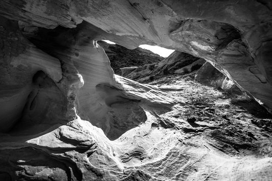 Black and White Abstract Rock Formations Valley of Fire Nevada