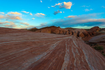 Blue Sunset sky over the Fire Wave