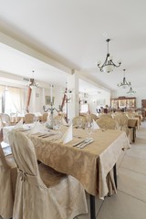 Interior of hotel restaurant
