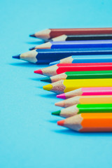 Color pencils old retro vintage style