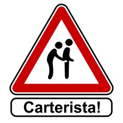 Pickpocket Robar un Monedero negro rojo escudo atenci&oacute;n respetuosa