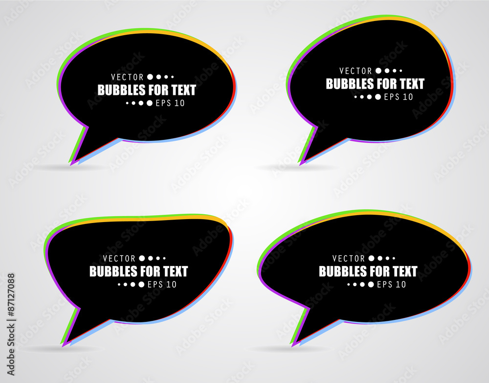 Poster abstract creative concept vector empty speech bubbles set. for